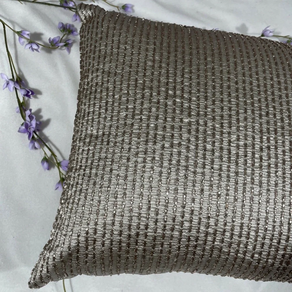 NEW Beaded Decorative Pillow for‎ Hudson Park Connettiva [ 20 X 16 In ]